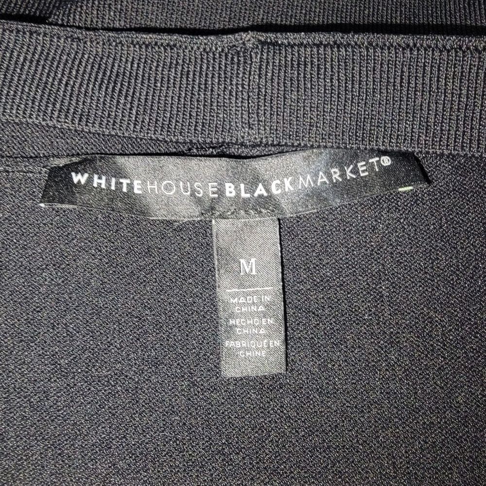 Whbm Pocket-Detail Black Open Front Midi Coverup … - image 5